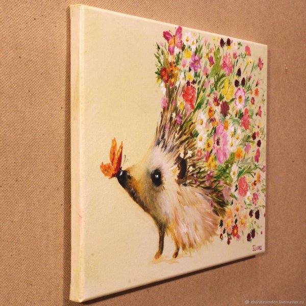 Живопись маслом Ежик