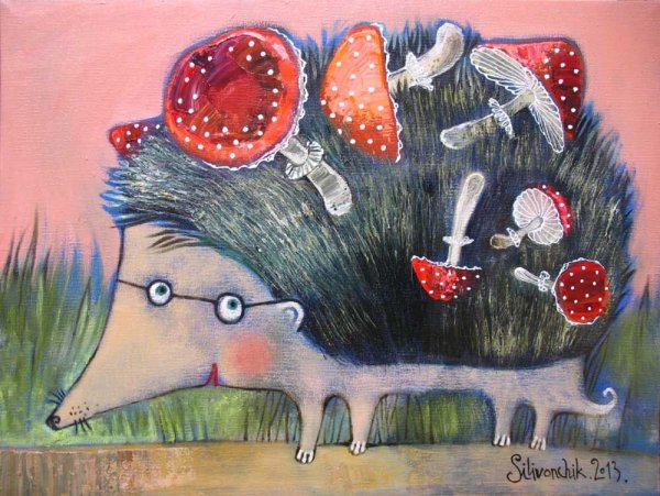 Картины белорусской художницы Анны Силивончик Ежик