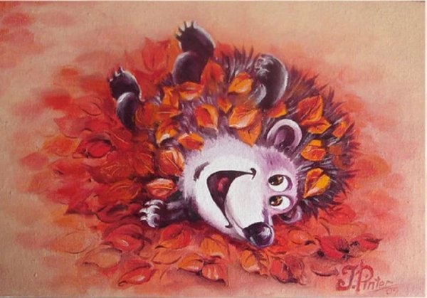 Осенние Веселые животные рисунки