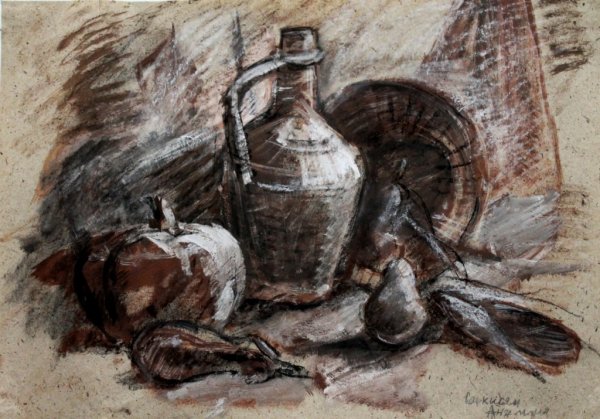 Пейзаж пастелью, углем, сангиной