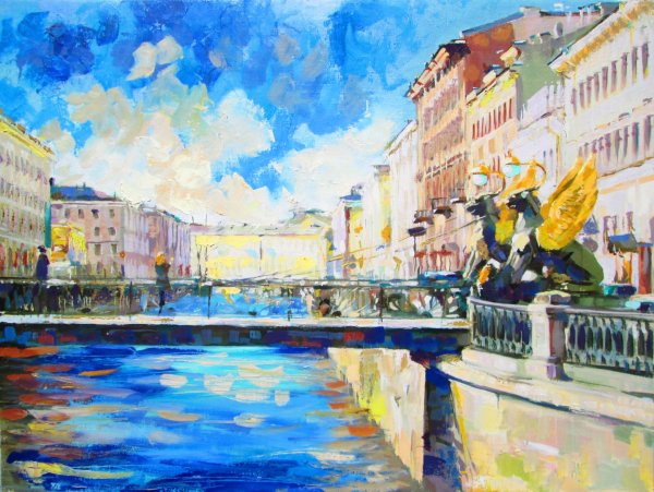 Питер Санкт Петербург мост масло