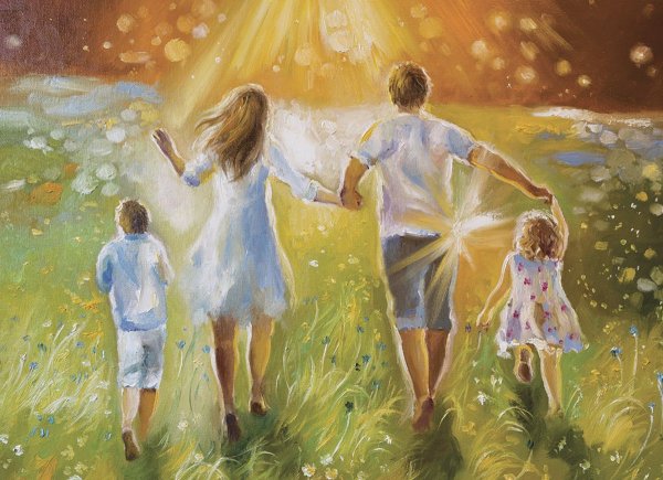 Счастливая семья рисунок