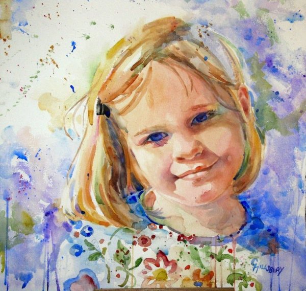 Акварельные портреты детей