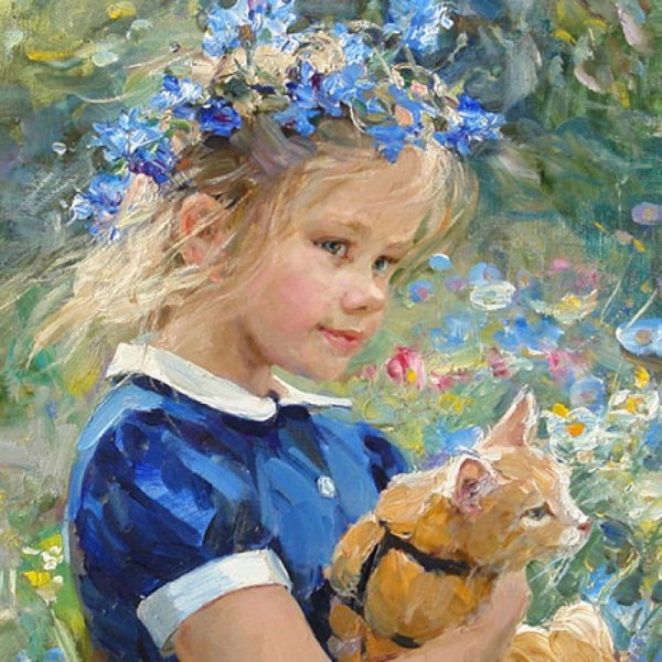 Художник Елена Сальникова. "Кошка".