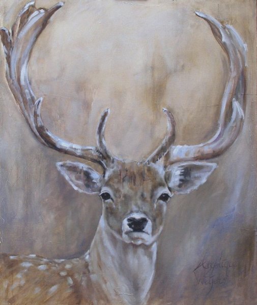 Олень маслом на холсте