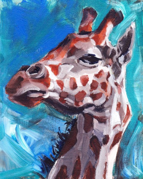 Мастихином живопись Жираф