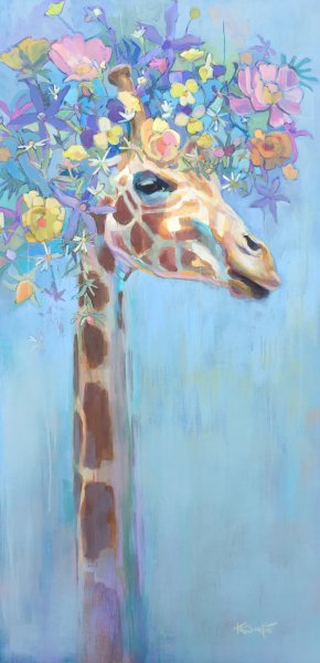 Жираф картина маслом