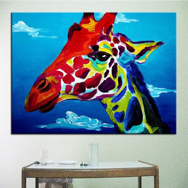 Жираф красками