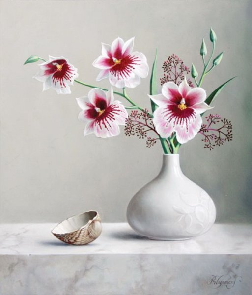 Орхидеи художник Pieter Wagemans