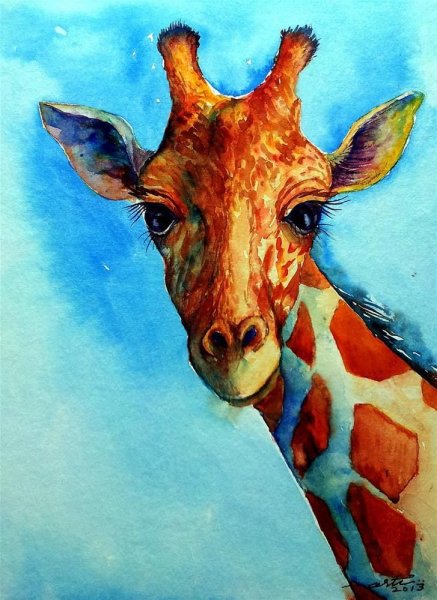Жираф картины художников
