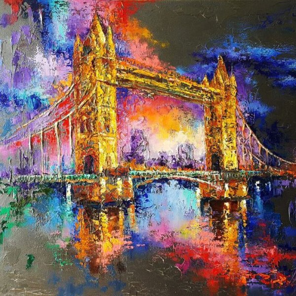 Тауэрский мост картина маслом