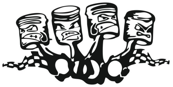 Наклейки на авто поршни