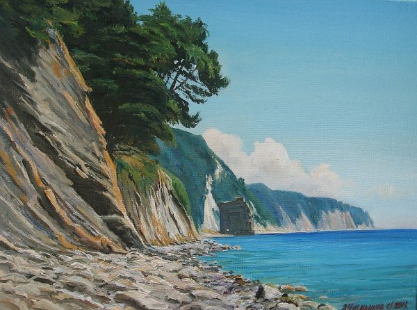 Картина маслом горы море Геленджик