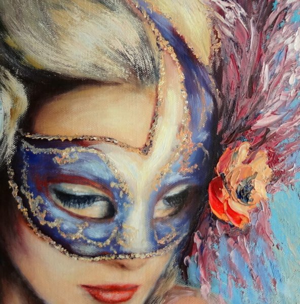 Женщина в маске живопись