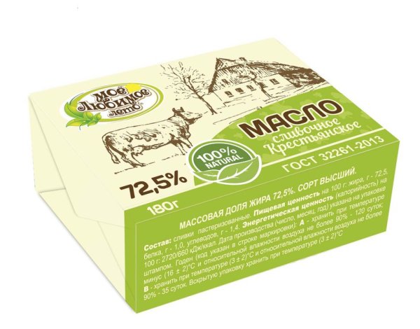 Упаковка масла