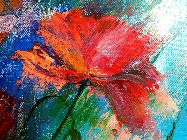 Абстрактные цветы маслом