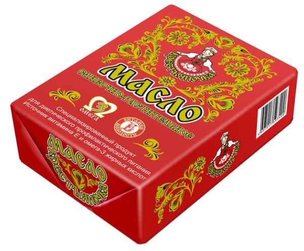 Масло сливочное в красной упаковке