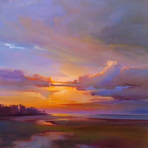 Вечернее небо живопись