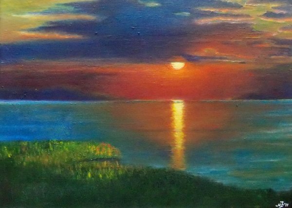 Пейзажи масляными карандашами