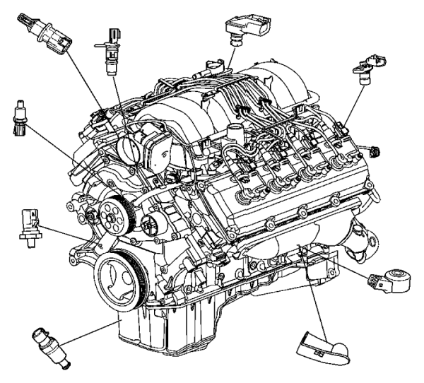 Схема двигателя Крайслер 3.5