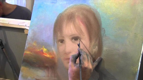 Рисование портрета маслом Игоря Сахарова