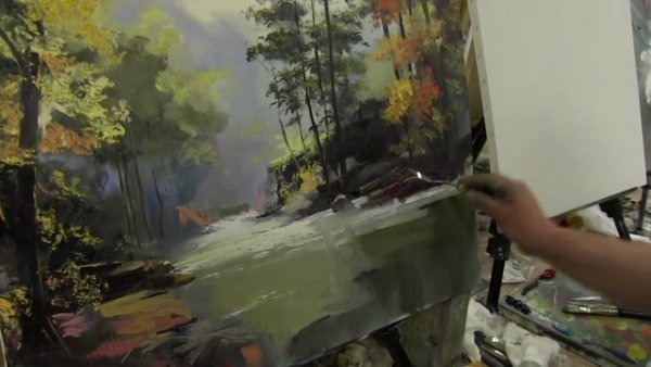 Мастер класс Игоря Сахарова летний пейзаж