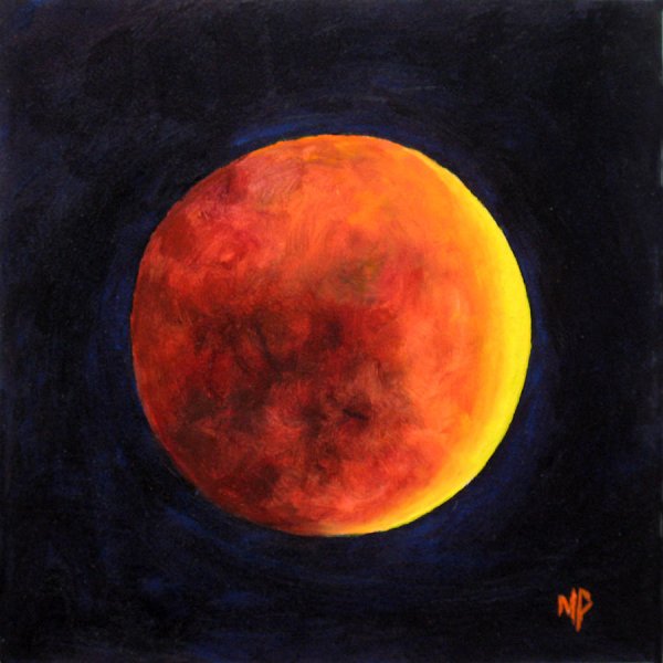 Луна красками