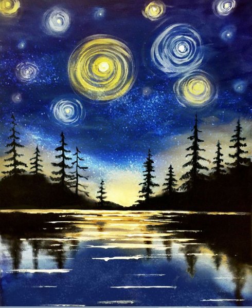 Правополушарное рисование Северное сияние