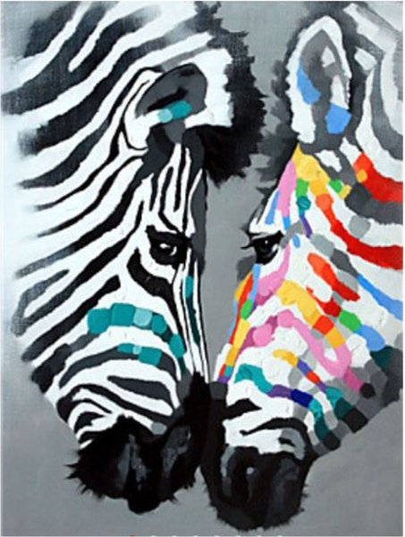 Зебра акрилом на холсте