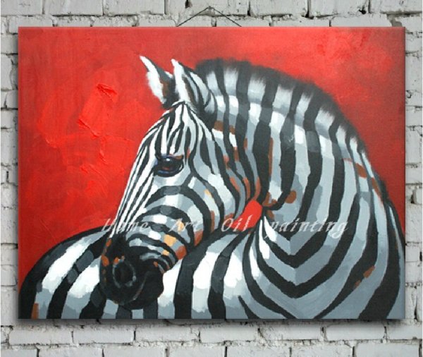 Картины Зебра на Красном фоне