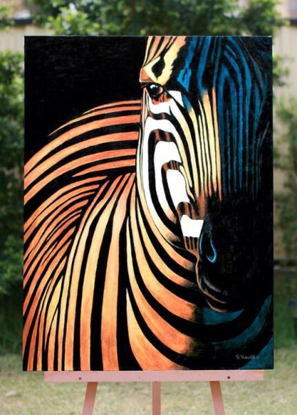 Зебра акрилом