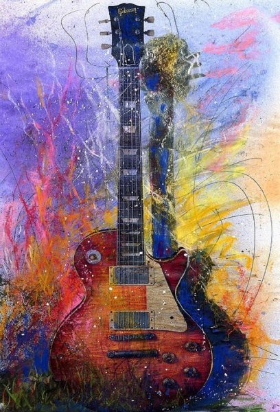 Гитара картина маслом