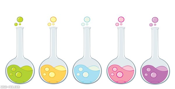 Цветные колбы пробирки