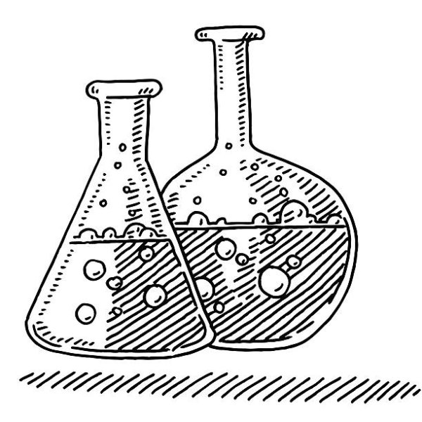 Колбы химические рисунок карандашом