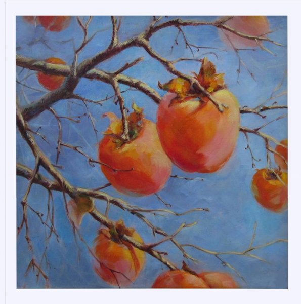 Натюрморт с хурмой живопись