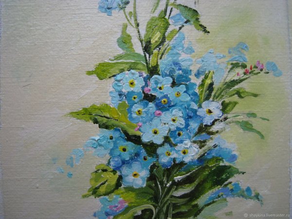 Ваза декупаж незабудки