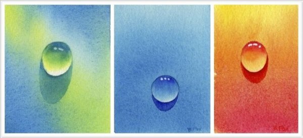 Капля воды акварелью