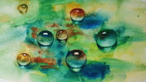 Капля акварель