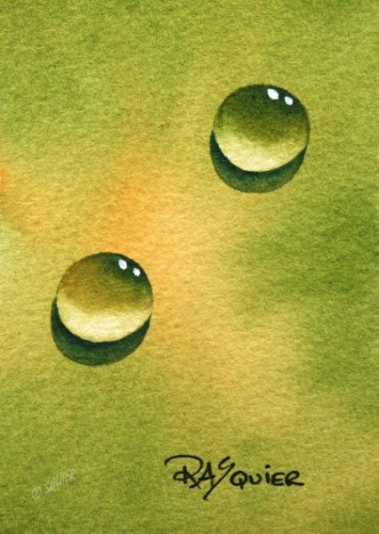 Капля воды акварелью