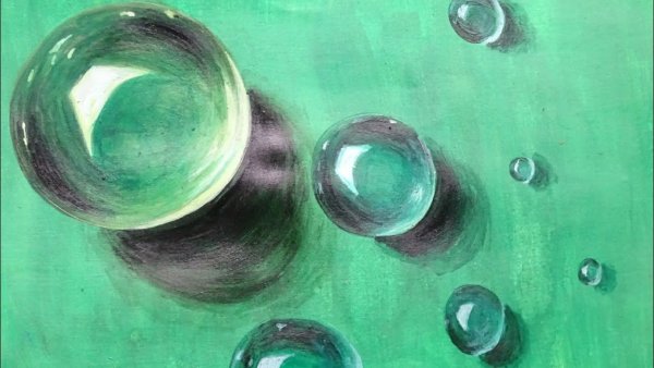 Капли воды акварелью