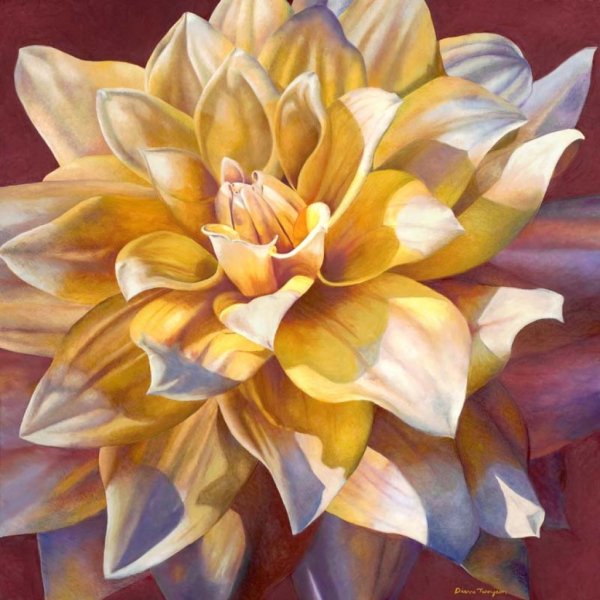 Георгины живопись маслом