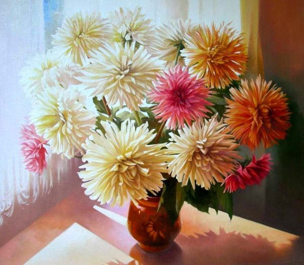 Осенний букет сентябрины астры георгины