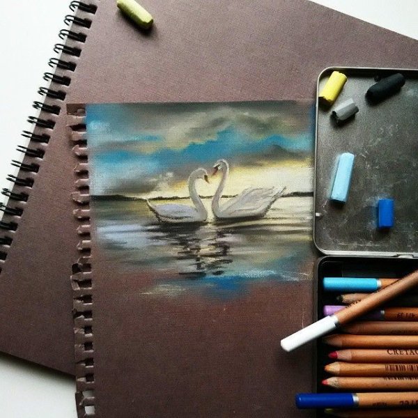 Скетч сухой пастелью