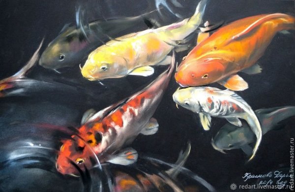Пастозная живопись рыбы
