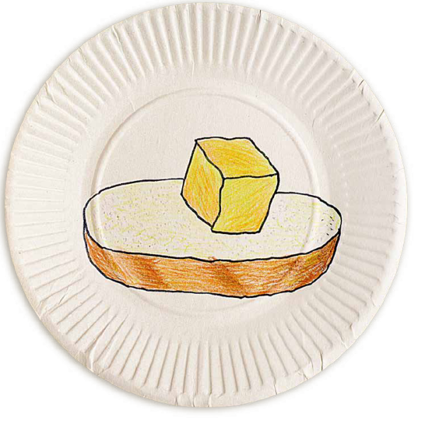 Нарисовать бутерброд с маслом