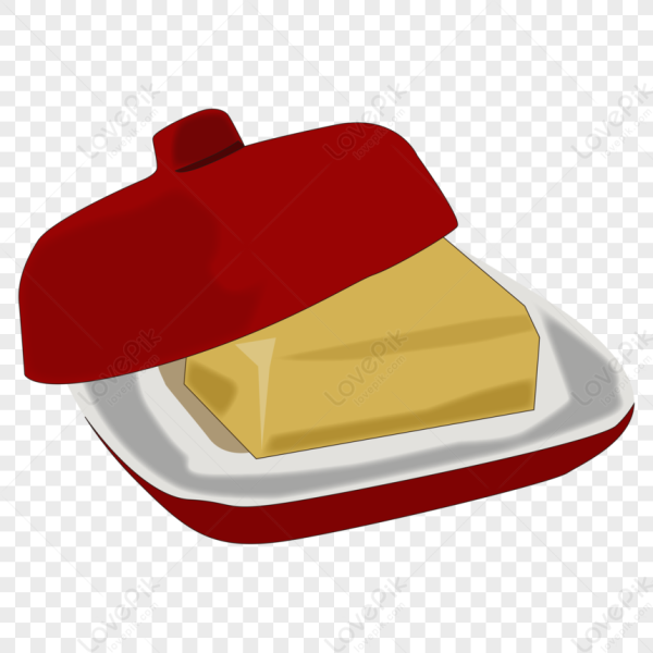 Масло сливочное в масленке вектор