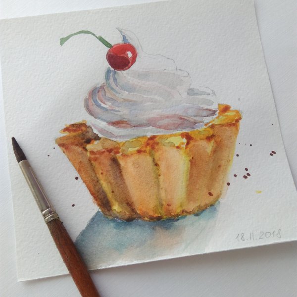 Сладости акварельными карандашами