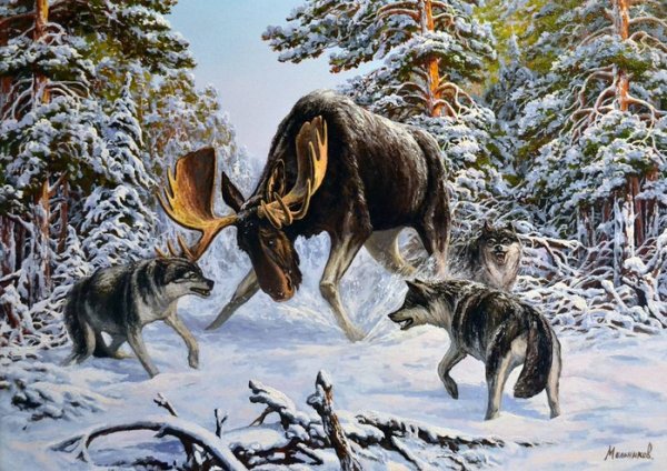 Александр Мельников картина охота
