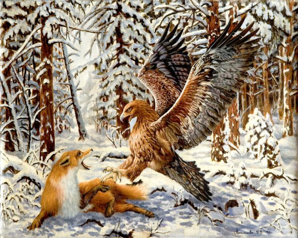 Животные и птицы в живописи