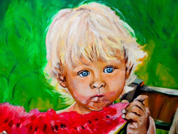 Дети рисуют маслом